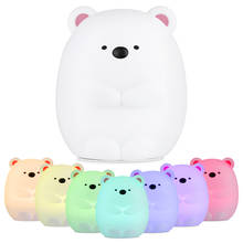 2019 Original Touch Sensor Silicone LED Colorful Bear Night Light Rechargeable Tap Control For Bedroom Living Room 2024 - buy cheap