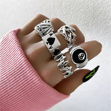 Набор колец в стиле панк и готика для женщин, винтажные позолоченные кольца в стиле ретро, бильярдные кольца, украшения на палец 2024 - купить недорого