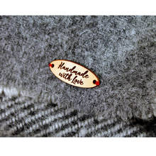 30 peças etiquetas de roupas personalizadas, etiqueta de roupa com logotipo de marca oval artesanal de couro para etiqueta de item de crochê para tricô, acessórios faça você mesmo 2024 - compre barato