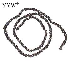 Cuentas de Perlas de agua dulce de patatas cultivadas de 2-3mm, color negro Natural, 15 pulgadas, hilo para pulsera, collar, accesorio para fabricación de joyas 2024 - compra barato