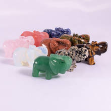 Natural Crystal Quartz Elephant  Animals Stone Crafts Small  Home Decor Christmas Present 2024 - buy cheap