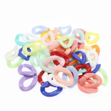 CHONGAI 100Pcs Mixed Color Acrylic Flat Twist Oval Open Ring Beads Connector link Chain For Necklace Bracelet Making 2024 - buy cheap