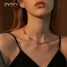 ZYZQ Punk Thick Chain Choker Necklace Statement Hip Hop Big Chunky Alloy Gold Color Metal Necklace Women Jewelry 2020 2024 - buy cheap