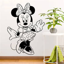 Disney Minnie Mouse Wall Stickers Bedroom Home Decor Accessories Cartoon Wall Decals Vinyl Mural Art Diy Wallpaper 2024 - buy cheap