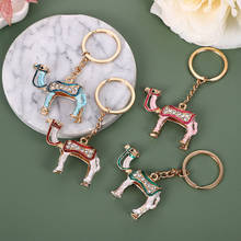 XDPQQ fashion enamel camel keychain creative female bag pendant metal three-dimensional rhinestone keychain gift 2024 - buy cheap