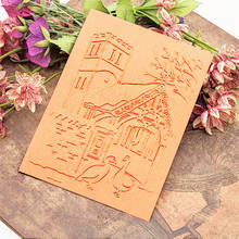 HOT plastic small house template craft card making paper card album wedding decoration Embossing folders 2024 - buy cheap