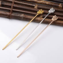 Chinese Styles Floral Alloy Hair Sticks Hair Forks Gold Silver Color Hairpins Wedding Bride Hair Jewelry Gifts Photography Prop 2024 - buy cheap