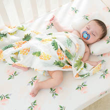 Manta de muselina para bebé, mantas de algodón de bambú para bebé, mantas de muselina de bambú para recién nacido, 120x120cm, protectores de personajes 2024 - compra barato
