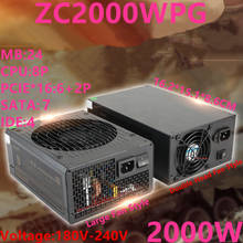 New Miner PSU For ZhongCheng Video Card Three Fan Power Supply 2000W Mining Power Supply ZC2000WPG 2024 - buy cheap