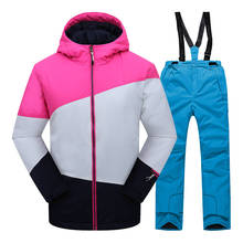 Children Clothing Set  Girls Clothing  Ski Suits Windproof Jacket +Pant Winter Warm Skiing Suit Outdoor Teens Kids Snow Sets 2024 - buy cheap