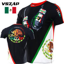 Camiseta fitness para boxe vszap mma méxico camuflagem respirável camiseta curta muay thai jiu jitsu mma rashguard 2024 - compre barato