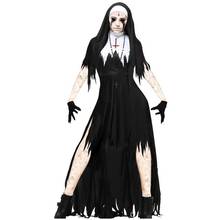 Disfraz de fiesta de Halloween, Horror, sangriento, vampiro, monja, bruja, mascarada, católica, Virgen María, vestido de Cosplay religioso 2024 - compra barato