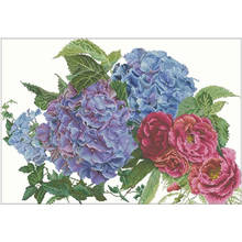 TOP Hydrangea (2) patterns Counted Cross Stitch 11CT 14CT 18CT 28CT DIY Cross Stitch Kits Embroidery Needlework Sets 2024 - buy cheap