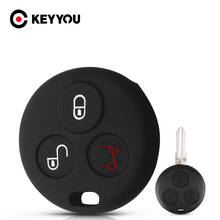 KEYYOU 10x 3 Button Silicone Car Key Case For Mercedes Benz SMART Fortwo 450 Forfour Roadster Remote Fob Cover 2024 - buy cheap