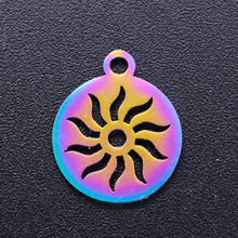 5pcs/lot 100% Stainless Steel Sun diy Charms With Rainbow Plated Wholesale Charm for Bracelet Making Dropshipping 2024 - buy cheap