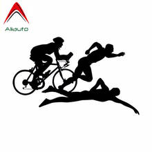 Aliauto Funny Car Sticker Triathlon Sports Decal Vinyl Waterproof Sunscreen Anti-UV Decal Accessories Black/silver,13cm*8cm 2024 - buy cheap