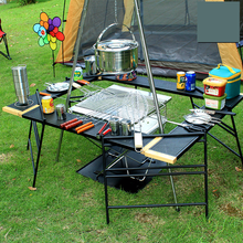 Outdoor Camping Portable Table Barbecue Multi-Function Combination Table Self-driving Picnic Table Net Shelf Folding Table Rack 2024 - buy cheap