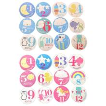 12 12 Pcs/set Pregnant Women Photography Monthly Stickers Fun Lovely Baby Cartoon Girls Boys Month 1-12 Picture Frame Decoration 2024 - buy cheap