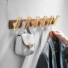 Wood and Aluminum Towel Hook Wall Hook Door Hanger Clothes Robe Hook Multi-function Bathroom Hardware 2024 - buy cheap