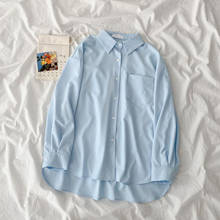 Camisas 2021 de algodón para mujer, Túnica holgada de gran tamaño, manga larga, ropa informal con botones 2024 - compra barato