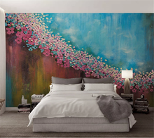 Beibehang-papel tapiz personalizado 3d, pintura al óleo creativa, textura floral, fondo retro para sofá, pared, sala de estar, dormitorio, papel tapiz 3d 2024 - compra barato