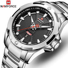 Relógio analógico naviforce para homens, relógio masculino impermeável de quartzo com pulseira de aço inoxidável e marca luxuosa para homens 2024 - compre barato