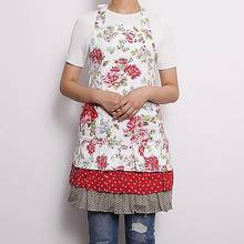 Apron Floral Print Bowknot Adult Kids Home Kitchen Baking Cooking Painting BBQ Apron Household Cleaning Tools 2021 2024 - buy cheap