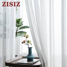 White Chiffon Tulle Curtains For Living Room Tulle Curtains on the Windows Screening Sheer Voile in the Kitchen 2024 - buy cheap