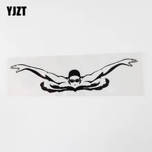 Yjzt 19.6cmx4.7cm arte decoração natação decalque água sportvinyl etiqueta do carro preto/prata 8a-1003 2024 - compre barato