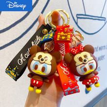 Chaveiro com pingente de mickey mouse disney, chaveiro cosplay de mickey mouse, porco, winnie the pooh chip dale minnie stitch figuras de pato donald para bolsa 2024 - compre barato