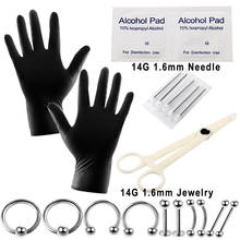1 Set Sterile Needle Nipple Tongue Nose Belly Button Body Ring Tattoo Kit Tools Disposable Piercing Kit Tattoo Machine Set 2024 - buy cheap