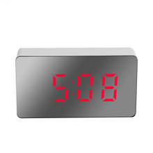 Mini despertador espelhado com led, relógio de mesa digital com sinuca, despertar, tempo de despertar, luz noturna, relógio eletrônico de mesa para carro e casa 2024 - compre barato