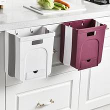 Wall Mount Trash Can Kitchen Cabinet Door Collapsible Trash Bin Garbage Storage Waste Bin For Kitchen Cars Living Room Bedroom 2024 - buy cheap