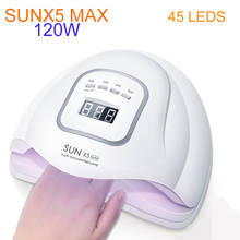 SUNX5 MAX 120W UV LED Nail Lamp with 45 Leds For All Gels Polish Sun Light Lamp Manicure Nail Dryer Drying Smart LCD Display 2024 - buy cheap