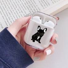 Funda de TPU suave de Bulldog Francés para Apple AirPods 2, Funda transparente para auriculares Airpods 1, Funda Capa 2024 - compra barato