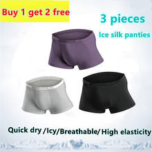 【Buy One Get Two Free 】Men's Ice Silk Underwear Summer 2021 Quick-drying men's Underwear Non-marking ultra-thin Breathable Pants 2024 - buy cheap