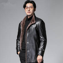 Мужская куртка из натуральной кожи, стрижка овец, зимнее пальто, мужское пальто из натурального меха, куртка из натуральной шерсти для мужчин, одежда Casaco YY864 2024 - купить недорого