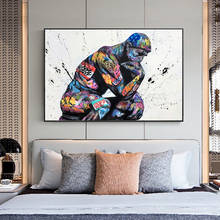 Thinker Man Graffiti Art Canvas Paintings on the Wall Art Posters and Prints Abstract Street Art Pictures For Living Room Decor 2024 - buy cheap