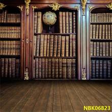 Laeacco Shelf For Books Wooden Floor Old Book Globe Study Child Portrait Photo Background Photography Backdrops For Photo Studio 2024 - buy cheap