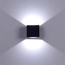 Крытый настенный светильник 6 Вт Светодиодный светильник прохода квадратный Настенный бра спальня светодиодный настенный светильник белый/черный цвет 2024 - купить недорого