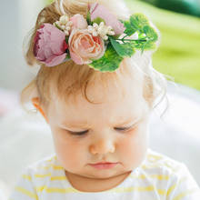 Cinta de pelo de bebé Bohemia, bandana elástica de nailon con flores para el pelo para niña, accesorios para el cabello hechos a mano para niña 2024 - compra barato