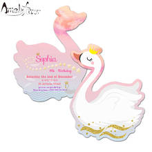 swan Invitations Card Birthday Party Fox Birthday Party Decorating supplies Kids Event Birthday Invitations 2024 - buy cheap