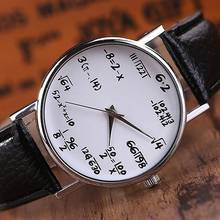 Unisex Fashion Math-Formula Equation Dial Quartz Watch Women Clock CasualSports Leather Wrist Watch Women Watches reloj mujer 2024 - buy cheap