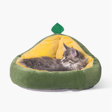 Cama de Gato en forma de aguacate para cachorro, nido cálido para mascota, esterilla Separable, cojín para dormir para gatito, sofá suave de Material de poliéster 2024 - compra barato