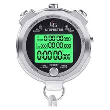 YS Stopwatch Metal Stopwatch Timer with Backlit Multi Lap Memory Digital Stopwatch for Coaches 2024 - buy cheap