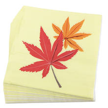 20pcs/lot Creative Lovely Fire red Maple leaf paper Napkins towels for Festival Birthday party decoration&Supplies 2024 - buy cheap