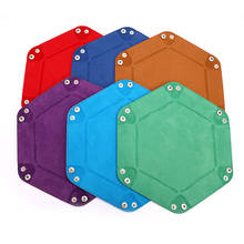 Bandeja de dados plegable de cuero PU, bandeja cuadrada hexagonal para monedas, juego de dados, 6 colores, 24cm, 1 ud. 2024 - compra barato