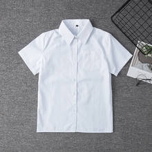 2021 nova escola quente uniforme de algodão camisa branca japonês ortodoxo estudante meninas bonito apontado colarinho jk manga curta camisa superior 5xl 2024 - compre barato