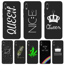 TPU Back Cover For Huawei Y6 Y7 Y9 Pro Prime 2019 Silicone Soft Black Star Queen Crown Phone Case For Huawei Y5 Y6 Y7 2019 2024 - buy cheap