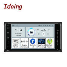 Idoing-Radio Multimedia con GPS para coche, reproductor con Android PX6, pantalla IPS 2.5D de 7 pulgadas, navegador, Carplay, sin 2 DIN, DVD, Universal, para Toyota 2024 - compra barato